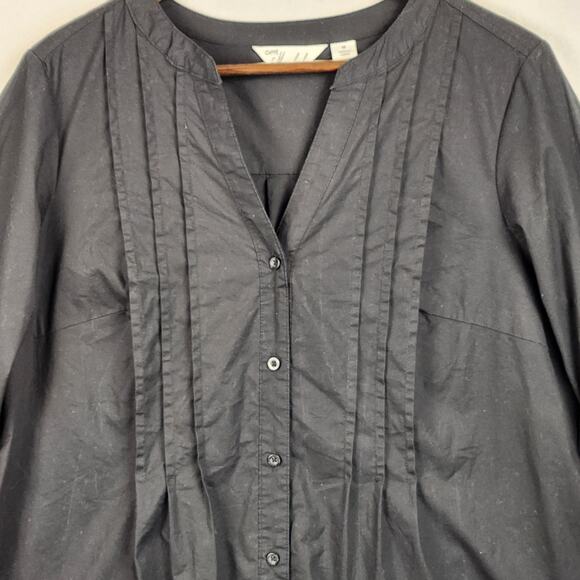 Caffe Marrakesh Club Resort V Neck Black Tunic Women’s Size Med Pintuck EUC - Picture 6 of 16
